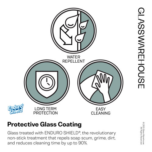 Glass Warehouse French Monture Noir 30" W x 78" H Frameless Fixed Glass